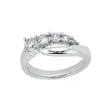 1 Ct. Diamond engagement ring 5 stone white gold ring