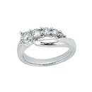 1 Ct. Diamond engagement ring 5 stone white gold ring
