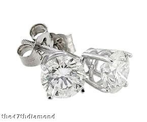 1.22 CT ROUND DIAMOND 14K gold STUD EARRINGS studs post