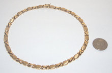YELLOW GOLD 14K necklace choker style two tone finish