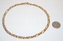 YELLOW GOLD 14K necklace choker style two tone finish