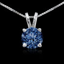 0.75 carat round blue diamond pendant locket gold new