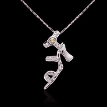 1.50 ct. yellow canary diamonds pendant lady shoe style