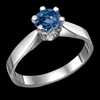 1 carat blue diamond solitaire ring 14K solid white
