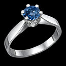 1 carat blue diamond solitaire ring 14K solid white