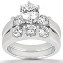 Diamonds 1.25 ct. wedding set three stone diamond ring