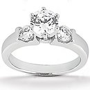 Diamonds 1.25 ct. wedding set three stone diamond ring