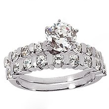 1.25 Ct. diamonds wedding band set engagement ring new