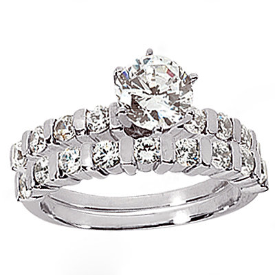 1.25 Ct. diamonds wedding band set engagement ring new