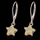 2 ct. fancy yellow diamonds star earrings lever backs