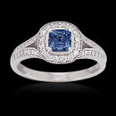 1.60 carat Radiant round blue diamond solitaire ring