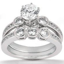 Diamond engagement ring & band set 1.25 Ct. diamonds