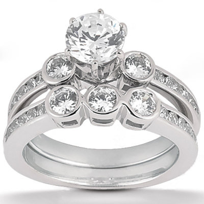 Diamond engagement ring & band set 1.25 Ct. diamonds