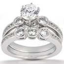 Diamond engagement ring & band set 1.25 Ct. diamonds