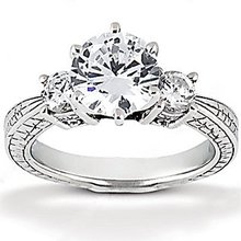 1.05 Ct. DIAMOND RING three stone GOLD wedding ring