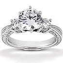 1.05 Ct. DIAMOND RING three stone GOLD wedding ring