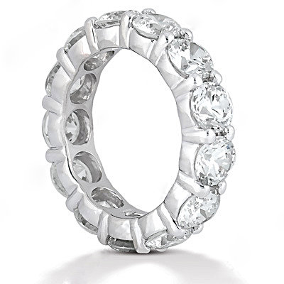 F VS1 Diamonds eternity wedding band white gold 2.1 ct.