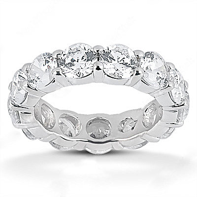 F VS1 Diamonds eternity wedding band white gold 2.1 ct.