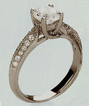 1.18 carats REAL DIAMOND engagement ring with diamonds