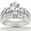 F VVS1 diamonds anniversary set gold ring 1.45 carat