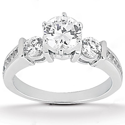 F VVS1 diamonds anniversary set gold ring 1.45 carat