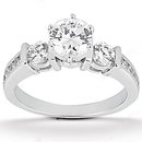 F VVS1 diamonds anniversary set gold ring 1.45 carat