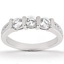 F VVS1 diamonds anniversary set gold ring 1.45 carat