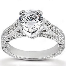 F VS1 Round diamonds ring engagement 1.43 carats gold