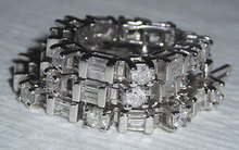 3 carats diamond tennis bracelet white gold baguettes