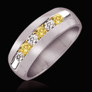 1.2 carat yellow & white diamonds anniversary band ring