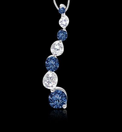 2 carat white blue diamonds journey earrings pair gold