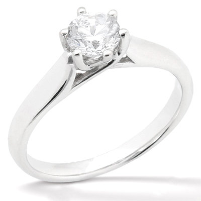 1.12 ct. Diamonds G SI1 solitaire 6 prong jewelry ring