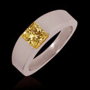 0.75 carat fancy yellow canary diamond solitaire ring