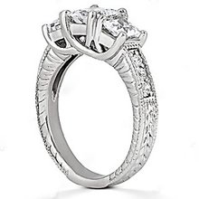 2.18 Ct. round DIAMOND RING three stone CUSTOMIZED