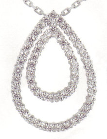 3.19 carats Diamond Pear Pendant WHITE GOLD necklace je