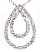 3.19 carats Diamond Pear Pendant WHITE GOLD necklace je