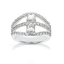 F VVS1 DIAMONDS RING 1.40 cts. jewelry white gold new