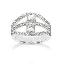 F VVS1 DIAMONDS RING 1.40 cts. jewelry white gold new