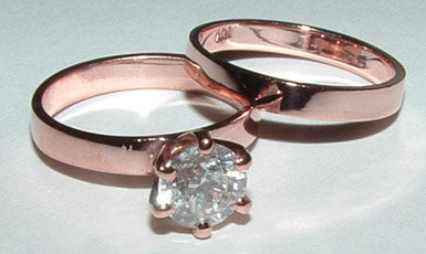 1 carat diamond engagement ring SOLITAIRE wedding band