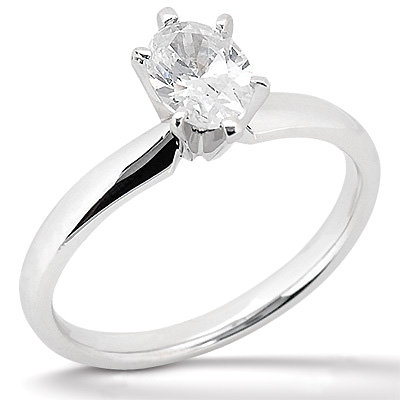 1 carat F VS1 oval solitaire diamond engagement ring