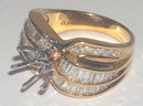 1.25 carat diamond ring yellow gold mounting semi mount