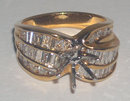 1.25 carat diamond ring yellow gold mounting semi mount
