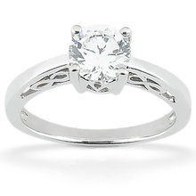 F VS1 diamond solitaire ring 1 Carat diamond gold ring