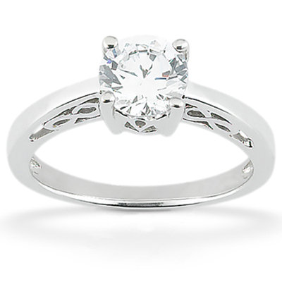 F VS1 diamond solitaire ring 1 Carat diamond gold ring