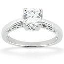 F VS1 diamond solitaire ring 1 Carat diamond gold ring