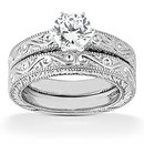1.01 Ct. diamonds solitaire wedding ring band set F VS1