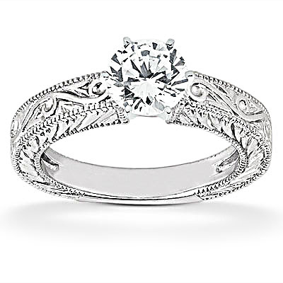 1.01 Ct. diamonds solitaire wedding ring band set F VS1