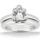 Heart cut diamond 1 Ct. wedding band set solitaire ring