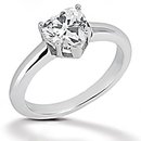 Heart cut diamond 1 Ct. wedding band set solitaire ring