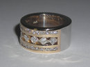 2.51 carats diamonds wedding ring band two tone ring